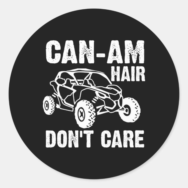 Can-Am Hair Don't Care Runder Aufkleber (Vorderseite)