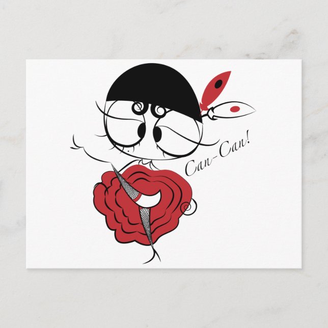 Can-Can-Tänzerin Postkarte (Vorderseite)