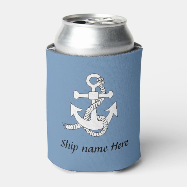 Can Cooler - Anker mit Schiffsname Dosenkühler (Kanne Vorderseite)