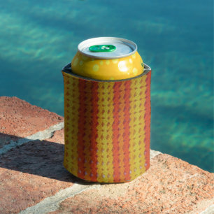 Can Cooler - Gelb und orange Häkelchen Dosenkühler
