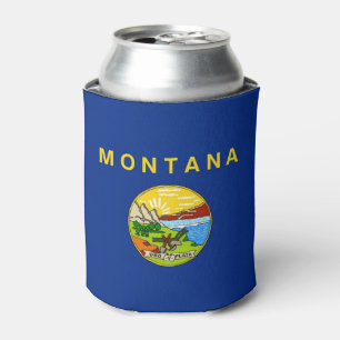 Can Cooler mit der Fahne von Montana Staat, USA. Dosenkühler