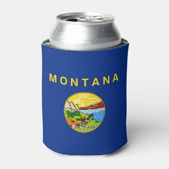 Can Cooler mit der Fahne von Montana Staat, USA. Dosenkühler (Kanne Vorderseite)