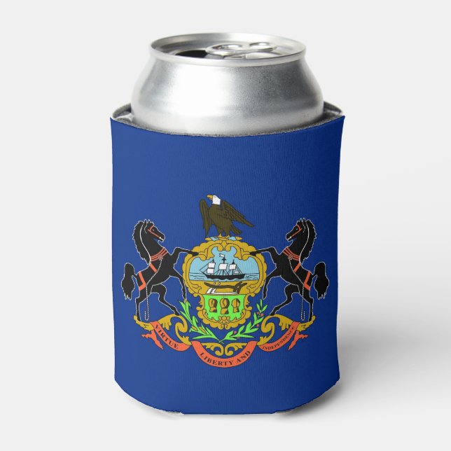 Can Cooler mit der Fahne von Pennsylvania, USA. Dosenkühler (Kanne Vorderseite)