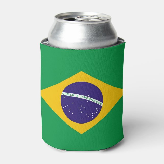 Can Cooler mit der Flagge Brasiliens Dosenkühler (Kanne Vorderseite)