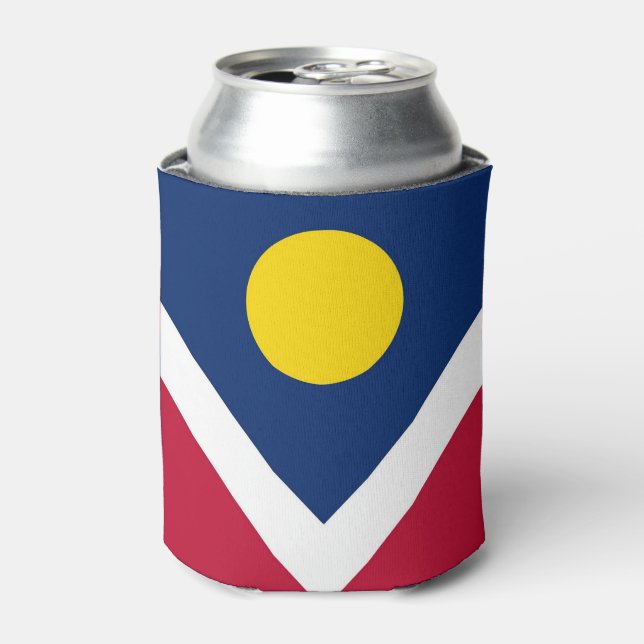 Can Cooler mit der Flagge von Denver City, USA. Dosenkühler (Kanne Vorderseite)
