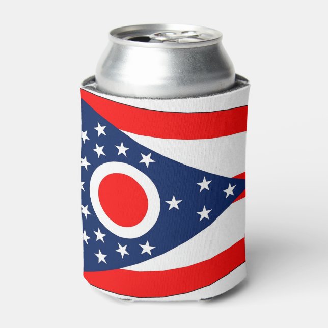 Can Cooler mit der Flagge von Ohio, USA. Dosenkühler (Kanne Vorderseite)