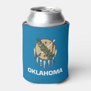 Can Cooler mit der Flagge von Oklahoma, USA. Dosenkühler