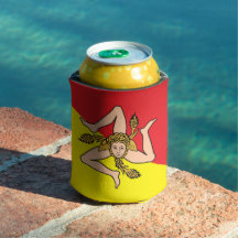 Can Cooler mit der Flagge von Sizilien, Italien