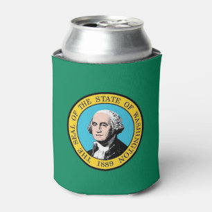 Can Cooler mit der Flagge von Washington Staat, US Dosenkühler