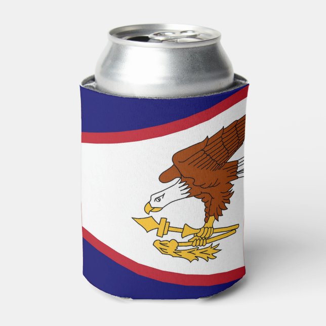 Can Cooler mit Fahne von Amerikanisch Samoa, USA. Dosenkühler (Kanne Vorderseite)