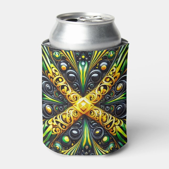 Can Cooler mit jamaikanischer Farbgestaltung Dosenkühler (Kanne Vorderseite)