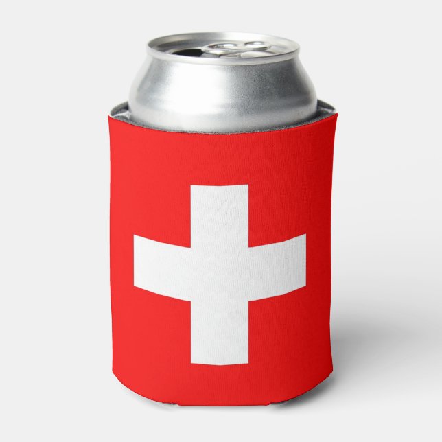 Can Cooler mit Schweizer Flagge Dosenkühler (Kanne Vorderseite)