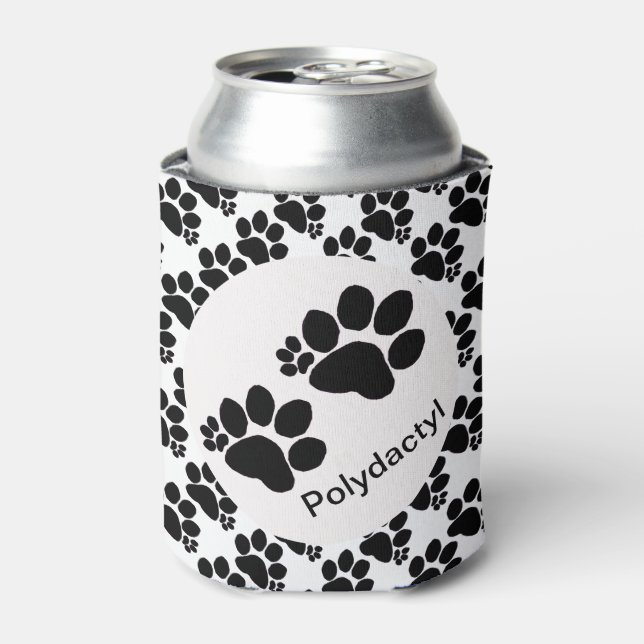 Can Cooler - Polydactyl Cat Prints (v2) Dosenkühler (Kanne Vorderseite)