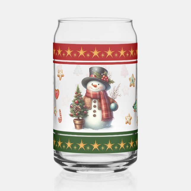 Can Glass with Snowman and Christmas Cookies Dosenglas (Links)