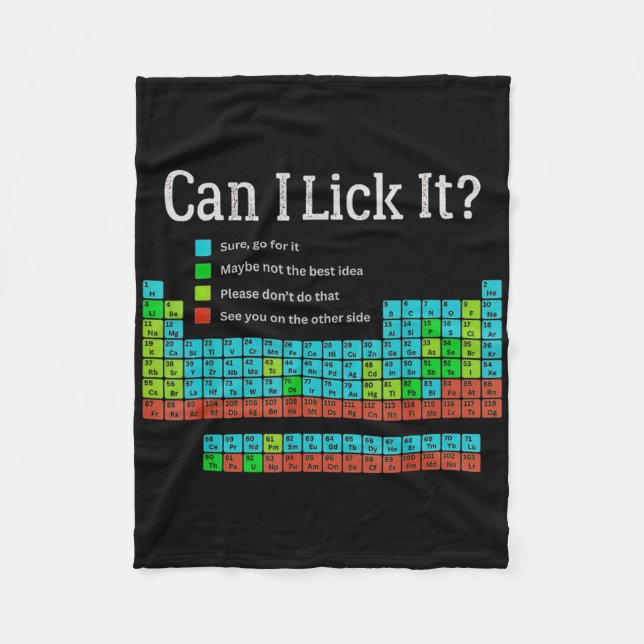 Can I Lick It Funny Back To School Periodic Table  Fleecedecke (Vorderseite)