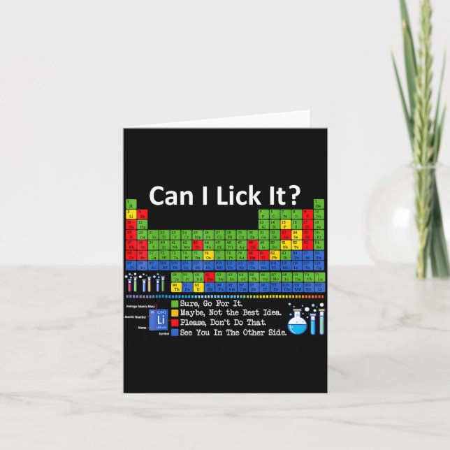 Can I Lick It Periodic Table Chart Science Teacher Karte (Vorderseite)