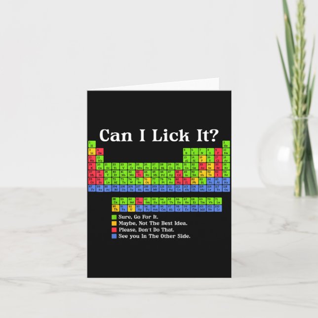 Can I Lick It Periodic Table Chart Science Teacher Karte (Vorderseite)