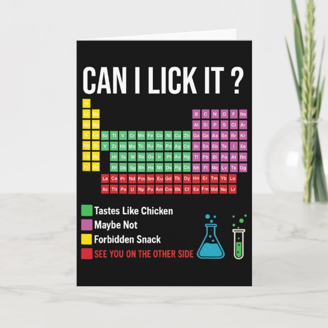Can I Lick It Periodic Table Chart Science Teacher Karte (Vorderseite)