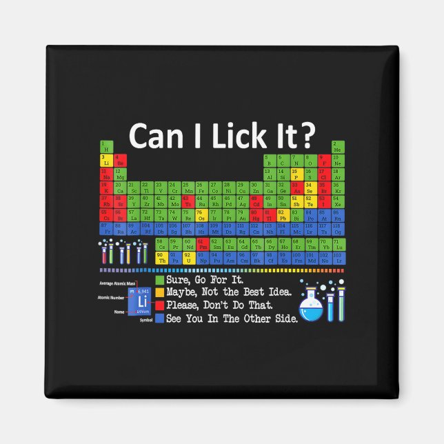 Can I Lick It Periodic Table Chart Science Teacher Magnet (Vorne)
