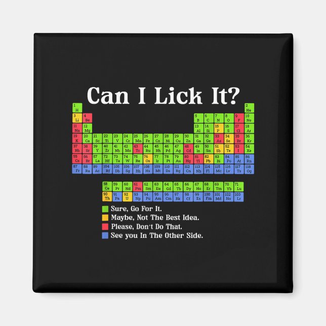Can I Lick It Periodic Table Chart Science Teacher Magnet (Vorne)