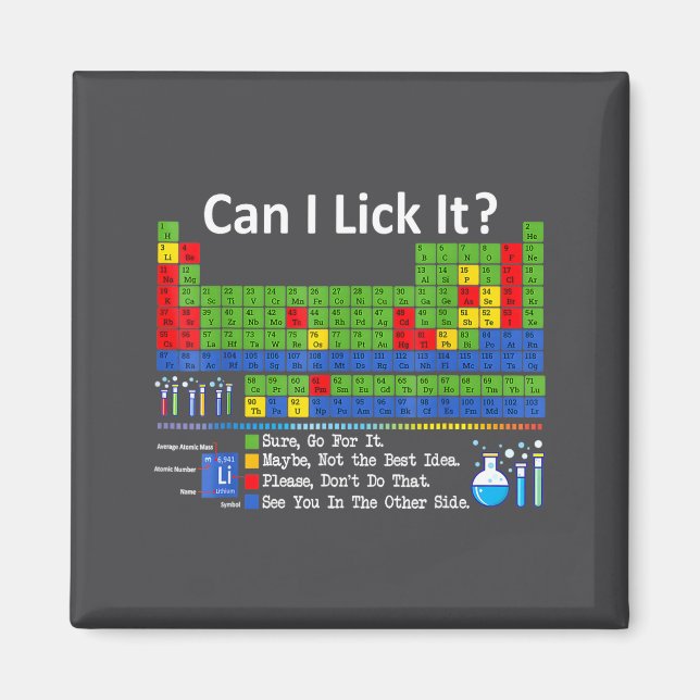 Can I Lick It Periodic Table Chart Science Teacher Magnet (Vorne)