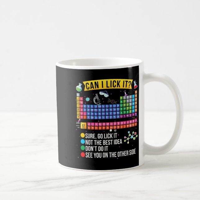 Can I Lick It Periodic Table Funny Science Chemist Kaffeetasse (Rechts)