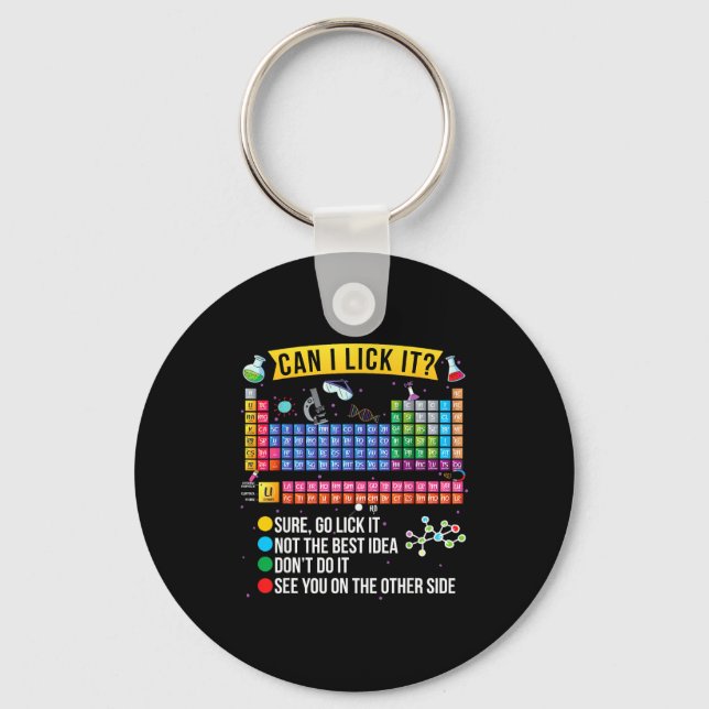 Can I Lick It Periodic Table Funny Science Chemist Schlüsselanhänger (Vorderseite)