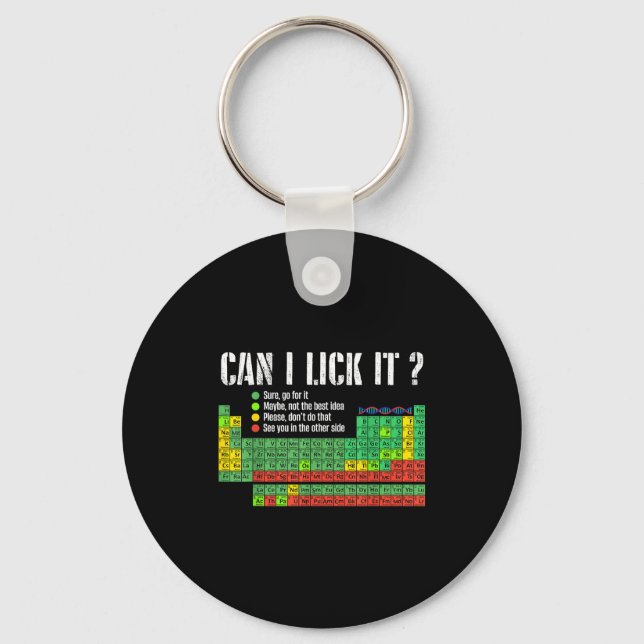 Can I Lick It Periodic Table Funny Science Teacher Schlüsselanhänger (Vorderseite)