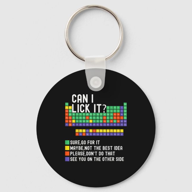 Can I Lick It Periodic Table Funny Science Teacher Schlüsselanhänger (Vorderseite)