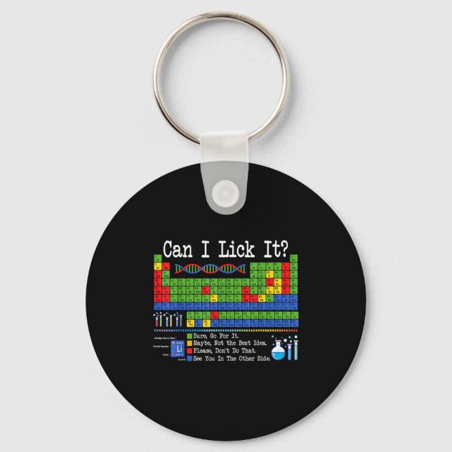 Can I Lick It Periodic Table Funny Science Teacher Schlüsselanhänger (Vorderseite)