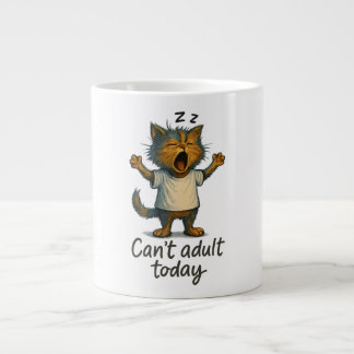 Can’t Adult Today Cat Coffee Mug – Funny Lazy Cat  Jumbo-Tasse