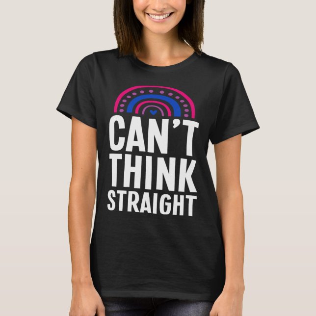 Can t Think Straight Bisexual Pride Bohemian Rainb T-Shirt (Vorderseite)