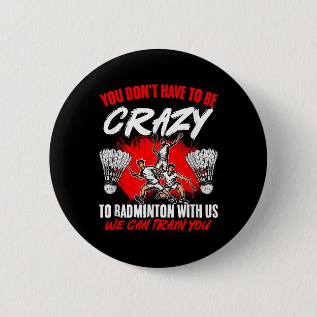 Can Train Racket Shuttle Sport Hobby Badminton Pla Button (Vorderseite)