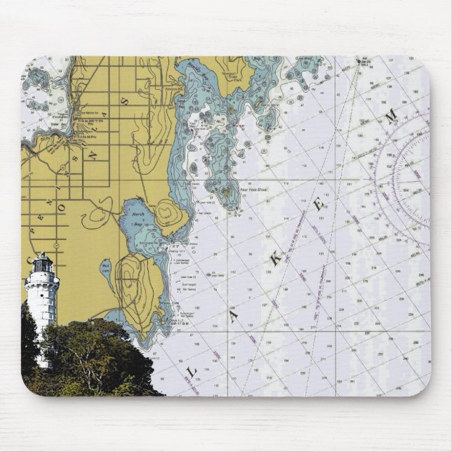 Cana Insel-Leuchtturm-Diagramm mousepad (Vorne)