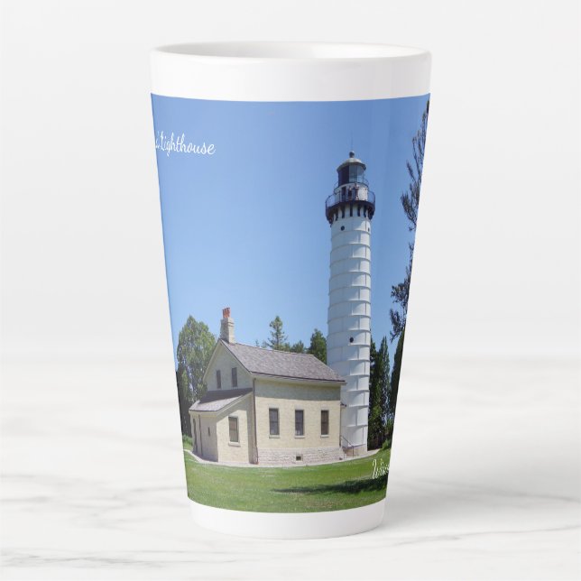 Cana Island Lighthouse Latte Tasse (Vorderseite)