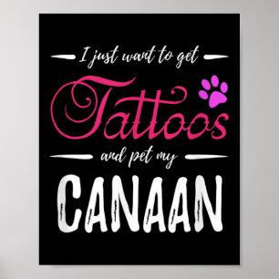 Canaan Dog Lover Tattoo Funny Dog Mama Geschenk Id Poster
