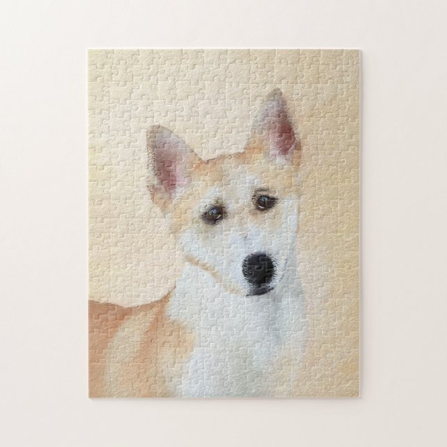 Canaan Dog Malerei - Niedliche Original Hunde Kuns (Vertikal)