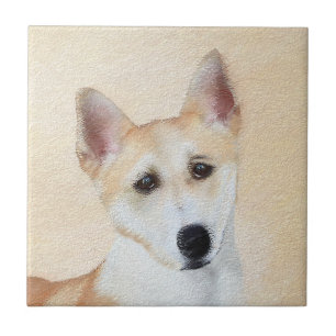 Canaan Dog Malerei - Niedliche Original Hunde Kuns Fliese