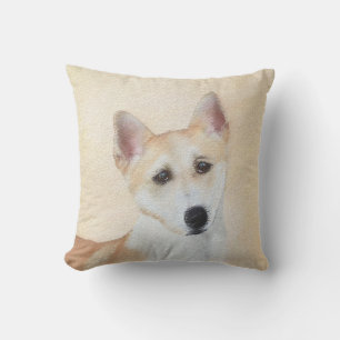 Canaan Dog Malerei - Niedliche Original Hunde Kuns Kissen