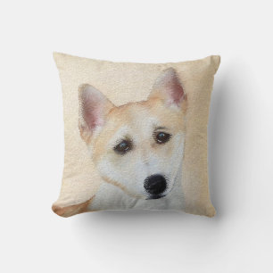 Canaan Dog Malerei - Niedliche Original Hunde Kuns Kissen