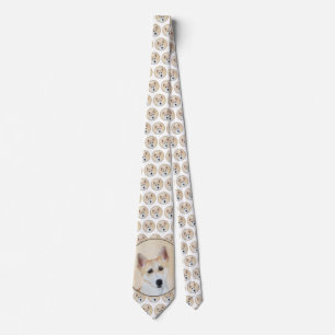 Canaan Dog Malerei - Niedliche Original Hunde Kuns Krawatte