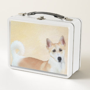 Canaan Dog Malerei - Niedliche Original Hunde Kuns Metall Brotdose