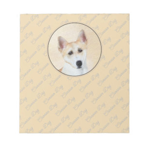 Canaan Dog Malerei - Niedliche Original Hunde Kuns Notizblock