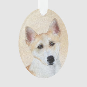 Canaan Dog Malerei - Niedliche Original Hunde Kuns Ornament