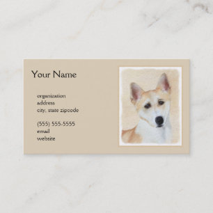 Canaan Dog Malerei - Niedliche Original Hunde Kuns Visitenkarte