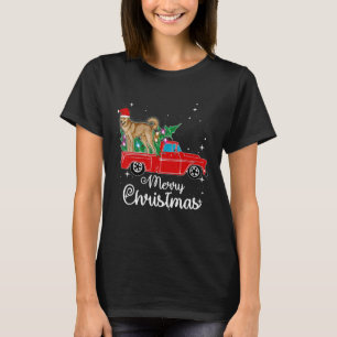 Canaan Dog Ride Red Truck Weihnachten T-Shirt