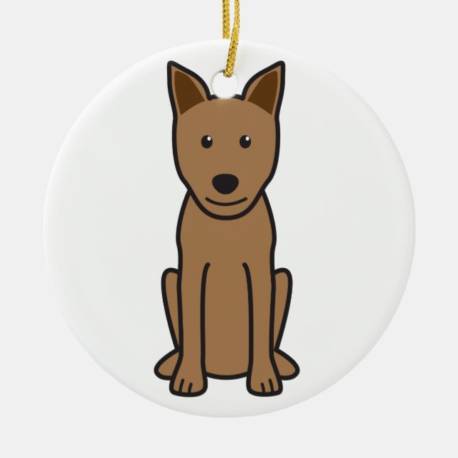 Canaan HundeCartoon Keramikornament (Vorne)