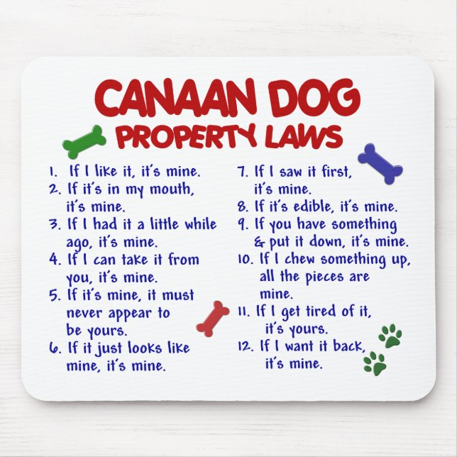 CANAAN HUNDeigentums-Gesetze 2 Mousepad (Vorne)