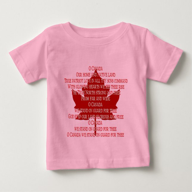 Canada Anthem Bio Baby Strampler Canada Shirt (Vorderseite)