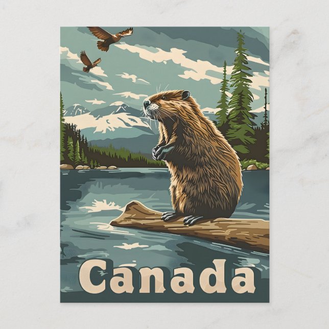 Canada Beaver Postkarte (Vorderseite)